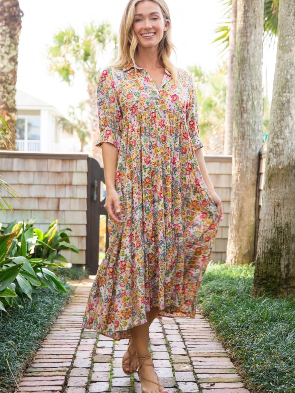 Natural Life Rebecca floral print cottage core midi dress